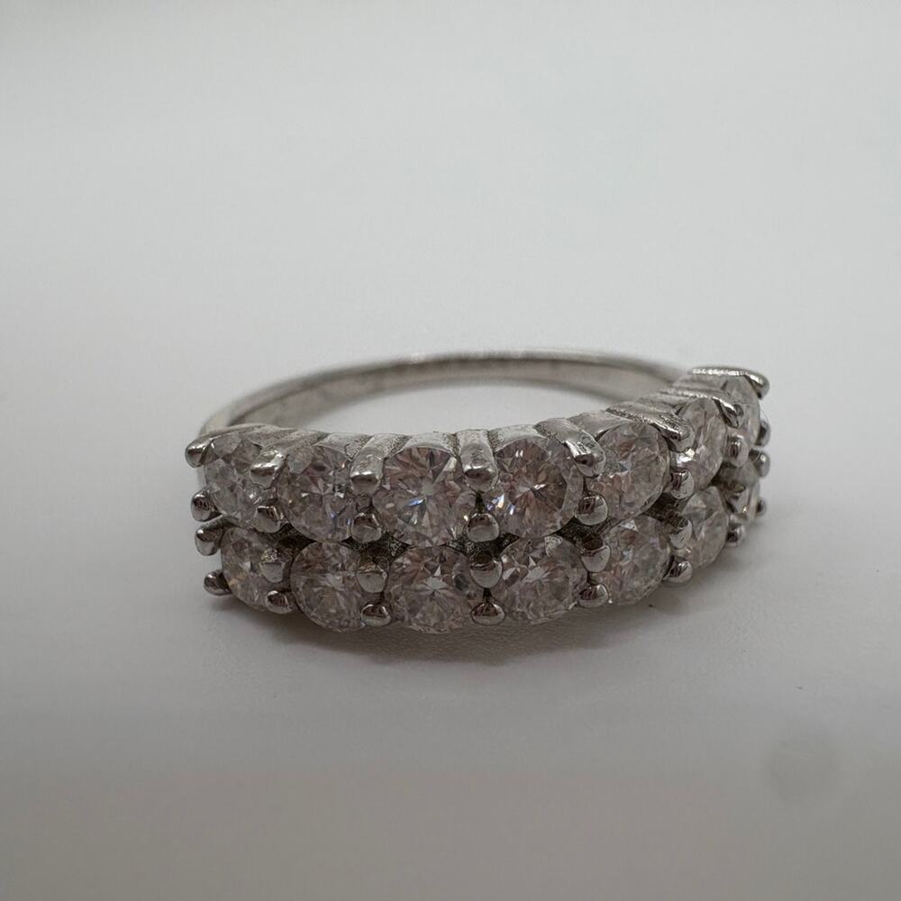 1.2ct Moissanite Double Row Eternity Band - S925 White Gold Plated size 7.5 - Picture 3 of 7